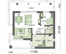 Проект двухэтажного дома площадью 174 кв. м с двумя террасами и балконом