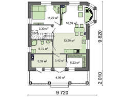 Проект двухэтажного коттеджа площадью 133 кв. м. с террасой и эркером
