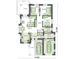 Стильный дом с эркером и просторной гостиной