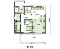 Проект элегантного коттеджа в стиле минимализм площадью 148 кв. м