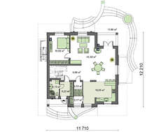 План стильного дома в три этажа площадью 316 кв. м с полукруглыми балконами