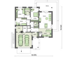 Торжественный дом в строгом черно-белом контрасте