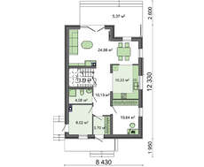Симпатичный дом из белого кирпича под светло-коричневой кровлей и оформлением декора фасадов аналогичным колером