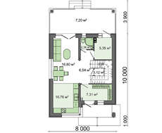 Компактный коттедж для проживания среднестатистической семьи