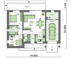 Небольшой дом под четырехскатной кровлей шоколадного цвета