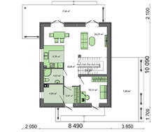 Красивый двухэтажный дом с оригинальными фасадами
