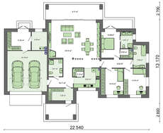 Просторный коттедж в духе минимализма с оригинальным декором стен