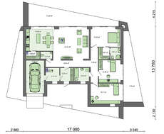 Белоснежный коттедж с фасадами, декорированными натуральным камнем