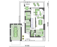 Проект загородного дома общей площадью 252 кв.м.с гаражом 33 кв.м.
