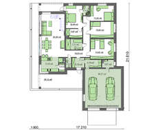 Проект частного дома площадью 408 кв.м. с мансардой и большим гаражом