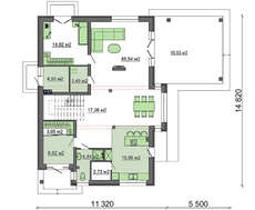 План-схема строительства двухэтажного жилого дома общей площадью 231 кв.м.