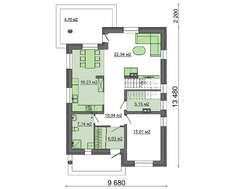 План строительства трехэтажного мансардного дома площадью  252 кв.м