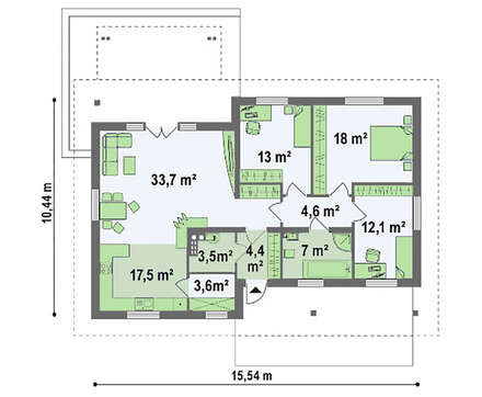 Проект загородного коттеджа с многоскатной крышей