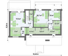 Проект дома на две семьи с общим входом