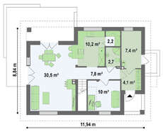 Проект экономного небольшого дома с мансардой
