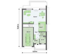 Проект дома со встроенным гаражом