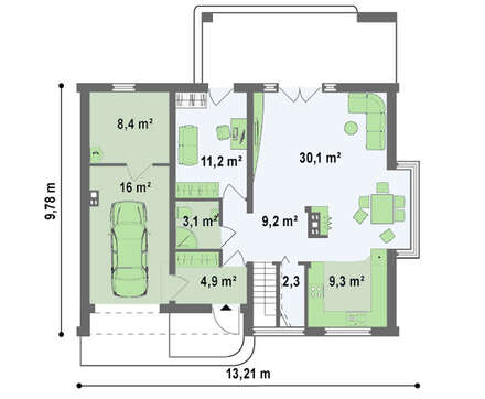 Проект комфортного коттеджа с гаражом
