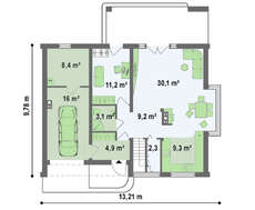 Проект комфортного коттеджа с гаражом