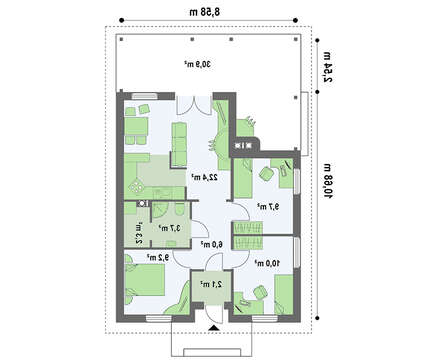 Проект дома с крытой террасой