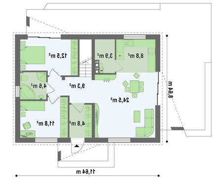 Проект классического коттеджа современной планировки