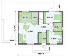 Проект классического коттеджа современной планировки