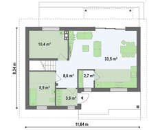 Проект энергосберегающего коттеджа с мансардой