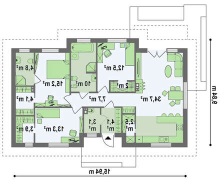 Проект классического одноэтажного коттеджа
