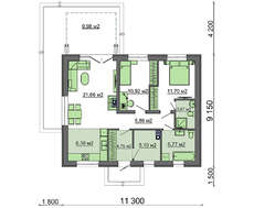 Проект одноэтажного коттеджа в классическом стиле