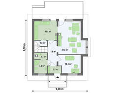 Компактный коттедж с кабинетом на первом этаже