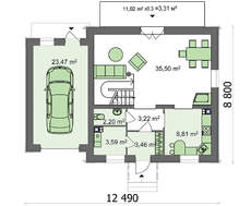 Проект эко дома с гаражом