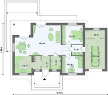 Классический проект небольшого дачного коттеджа