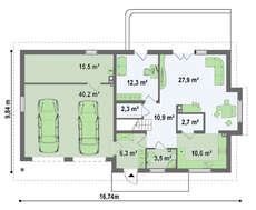 Проект светлого уютного дома с мансардой и гаражом для 2х автомобилей