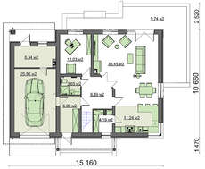 Проект коттеджа с мансардой и гаражом