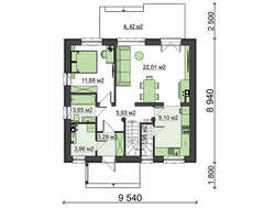 Проект небольшого красивого коттеджа с мансардой