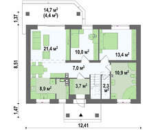Проект коттеджа с мансардой