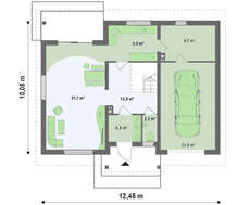 Проект классического бюджетного коттеджа с мансардой