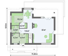 Проект дома с современными элементами