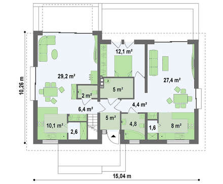Проект коттеджа на две семьи