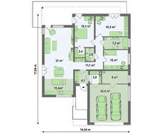 Проект дома хай-тек с гаражом на две машины