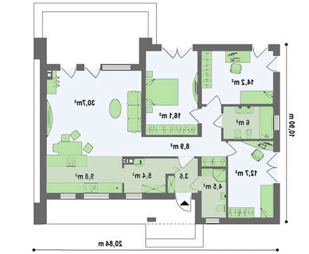 Проект одноэтажного дома модерн