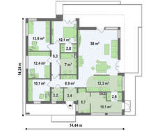 Проект одноэтажного дома с плоской крышей