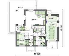 Проект коттеджа с кабинетом на первом этаже