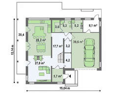 Проект современного коттеджа с террасой над гаражом