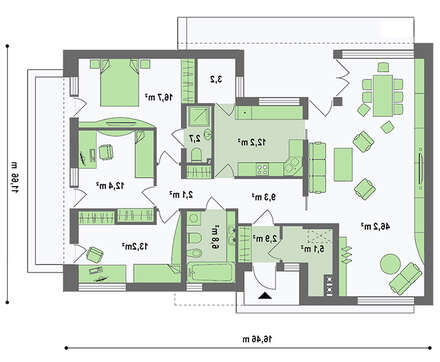 Проект современного одноэтажного дома