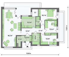 Проект современного одноэтажного дома