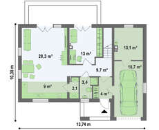 Проект уютного дома с гаражом