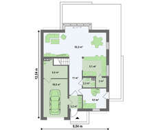 Проект современного коттеджа с мансардой и удобным балконом
