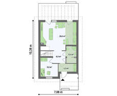 Проект мансардного дома с высокой аттиковой стеной