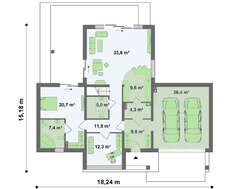 Проект современного дома с двумя спальнями