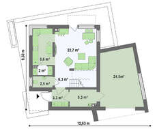 Проект современного небольшого дома с гаражом